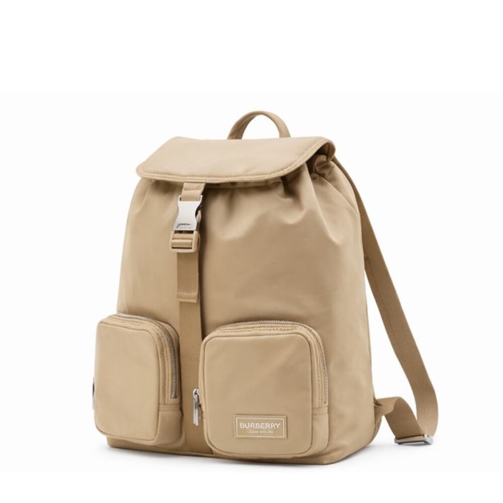Burberry nylon Tan Backpack with logo nwt small